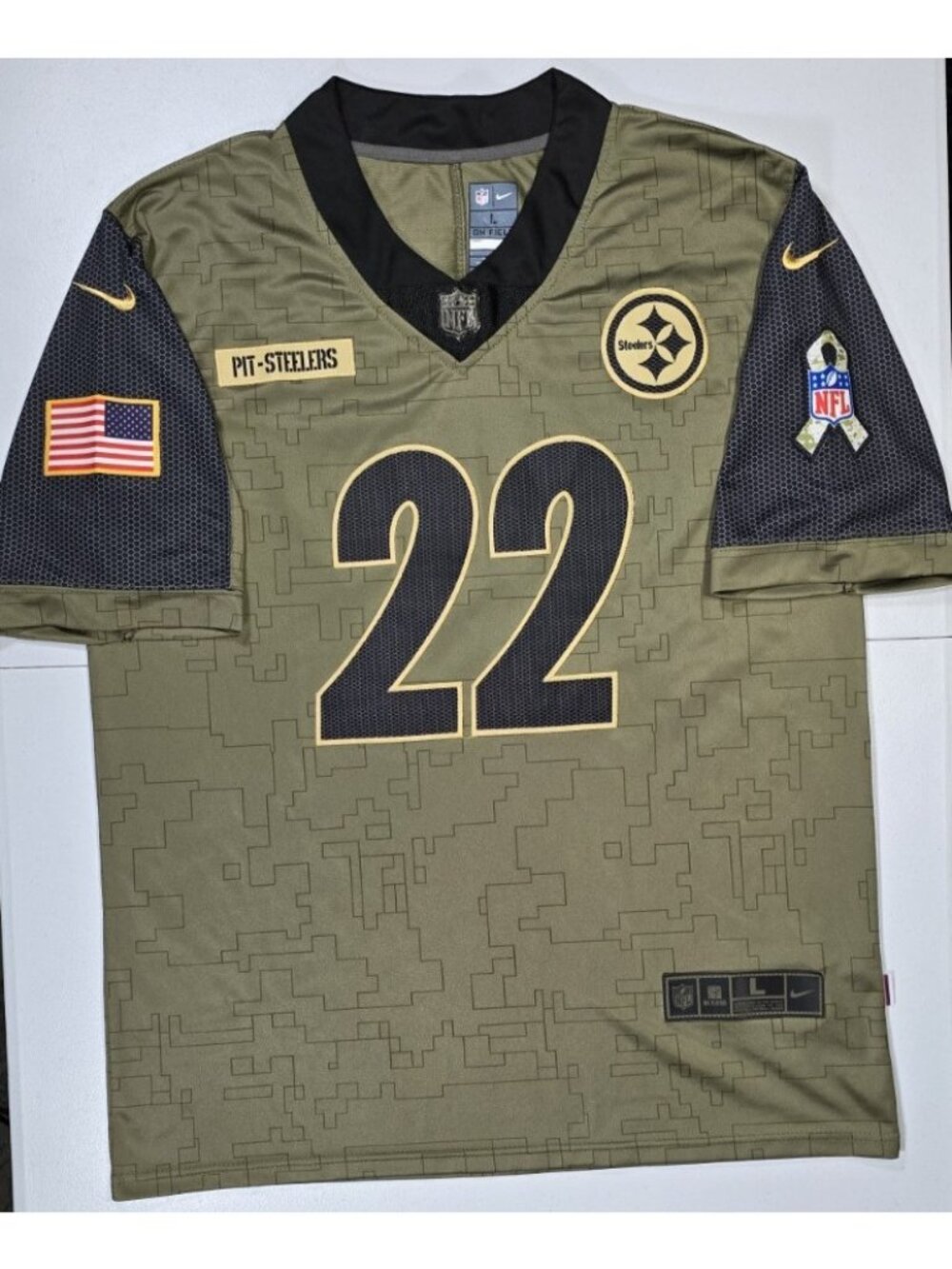 Pittsburgh Steelers Najee Harris #22 Nike Salute to Service Football Jersey Sz L